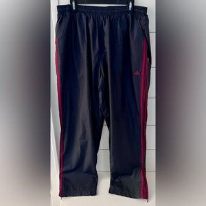 Adidas Men’s Charcoal Gray Sweatpants with Red Stripes